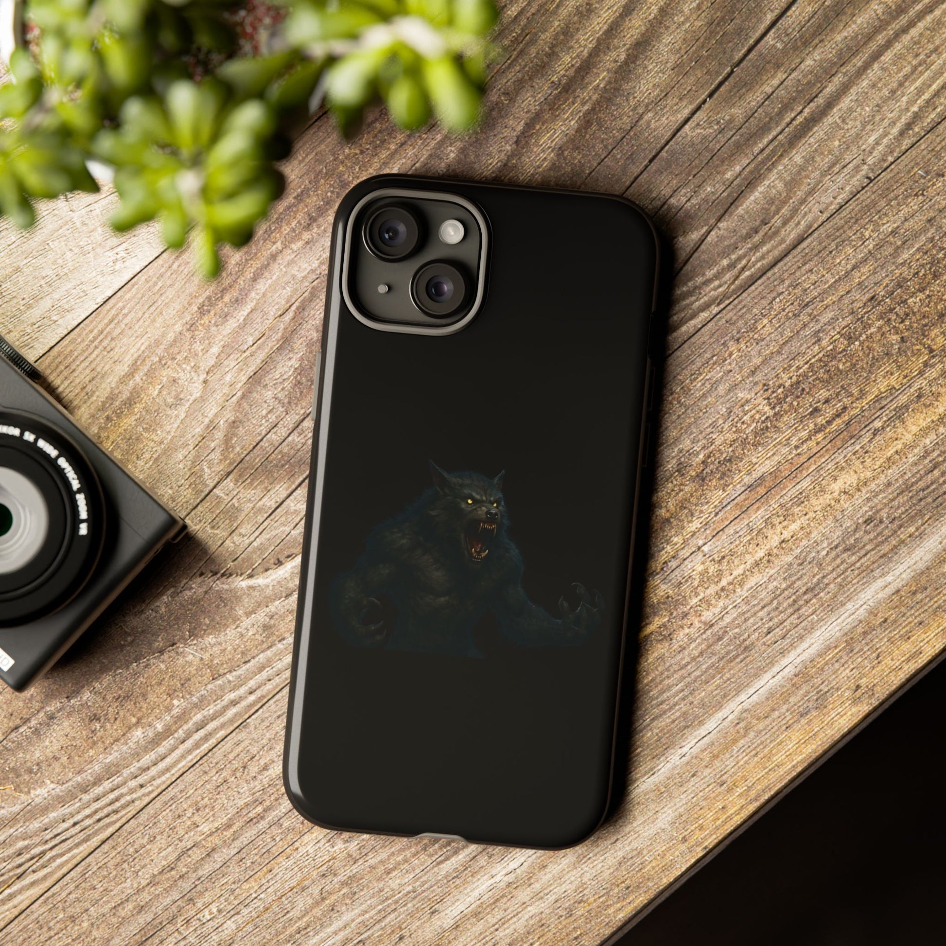 Werewolf Phone Case, Tough Cases, Black Panther Design, Gift for Animal Lovers, Phone Accessories, Fierce Phone Protection - TRV