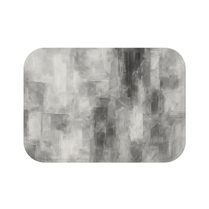 Elegant Gray Abstract Bath Mat | Modern Bathroom Decor, Soft Bathroom Rug, Luxury Shower Mat, Neutral Home Accessories - TRV