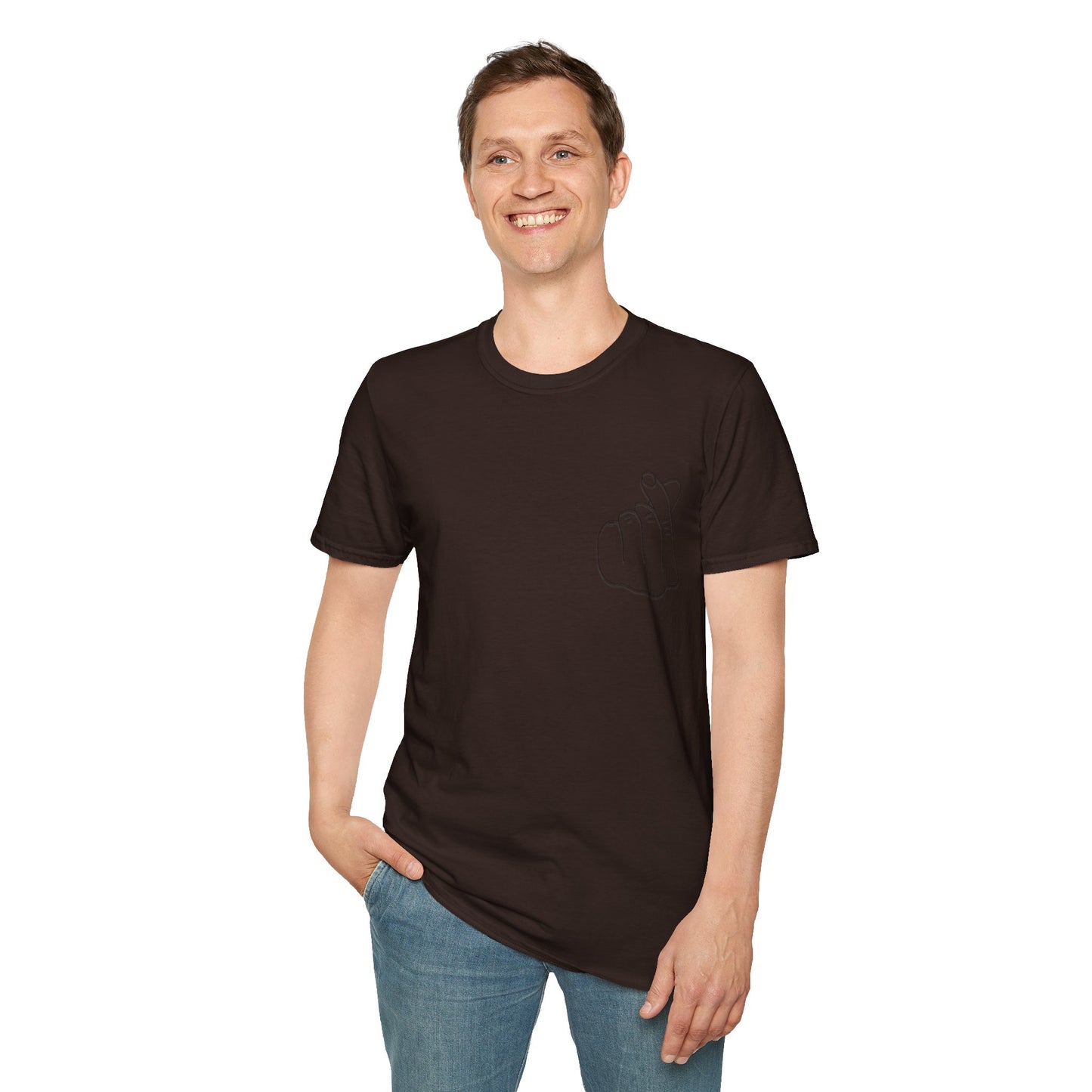 Trendy Unisex Softstyle T-Shirt with Love Hand Gesture Design