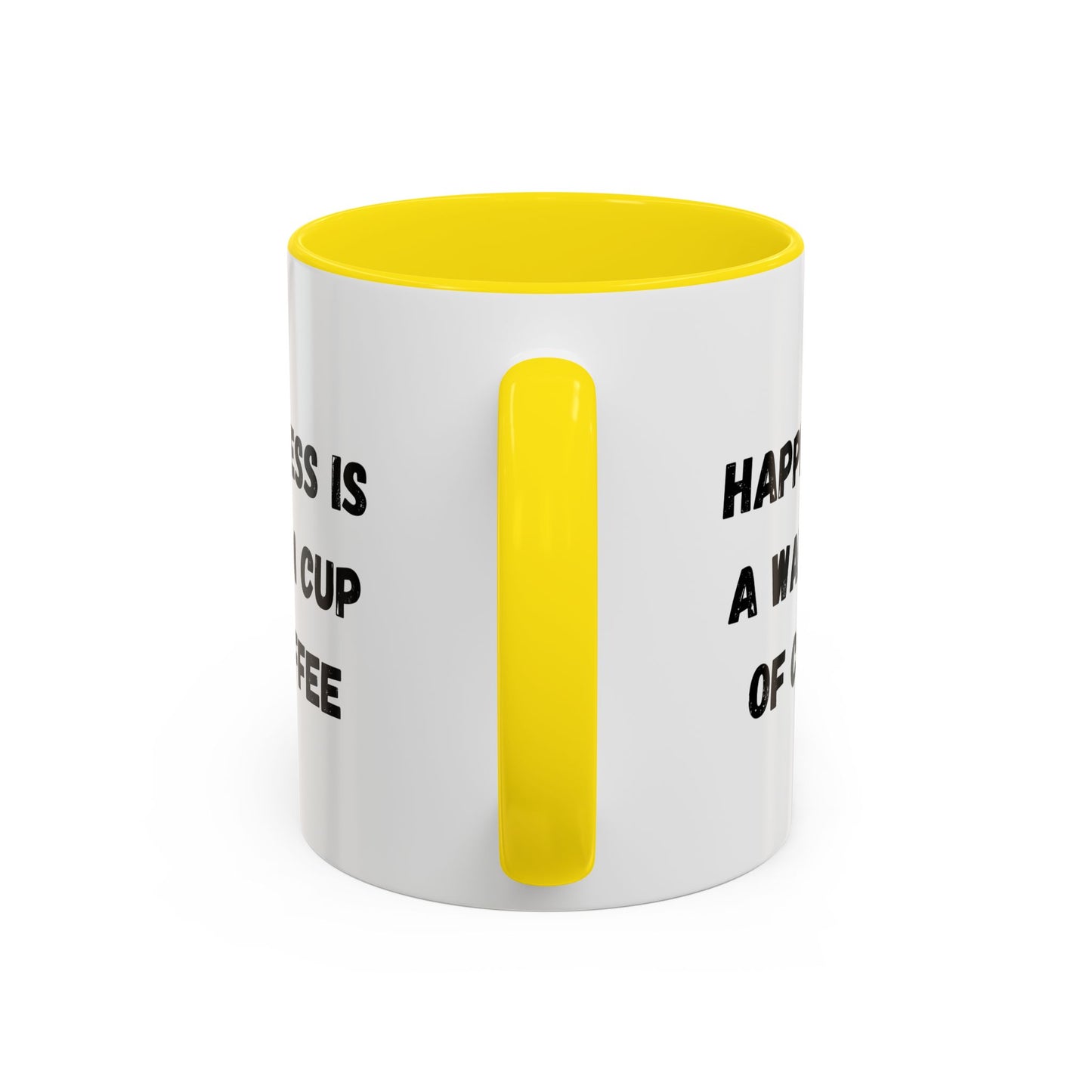 Coffee Mug — “Happiness Is A Warm Cup Of Coffee” Accent Ceramic Mug (11/15 oz)
