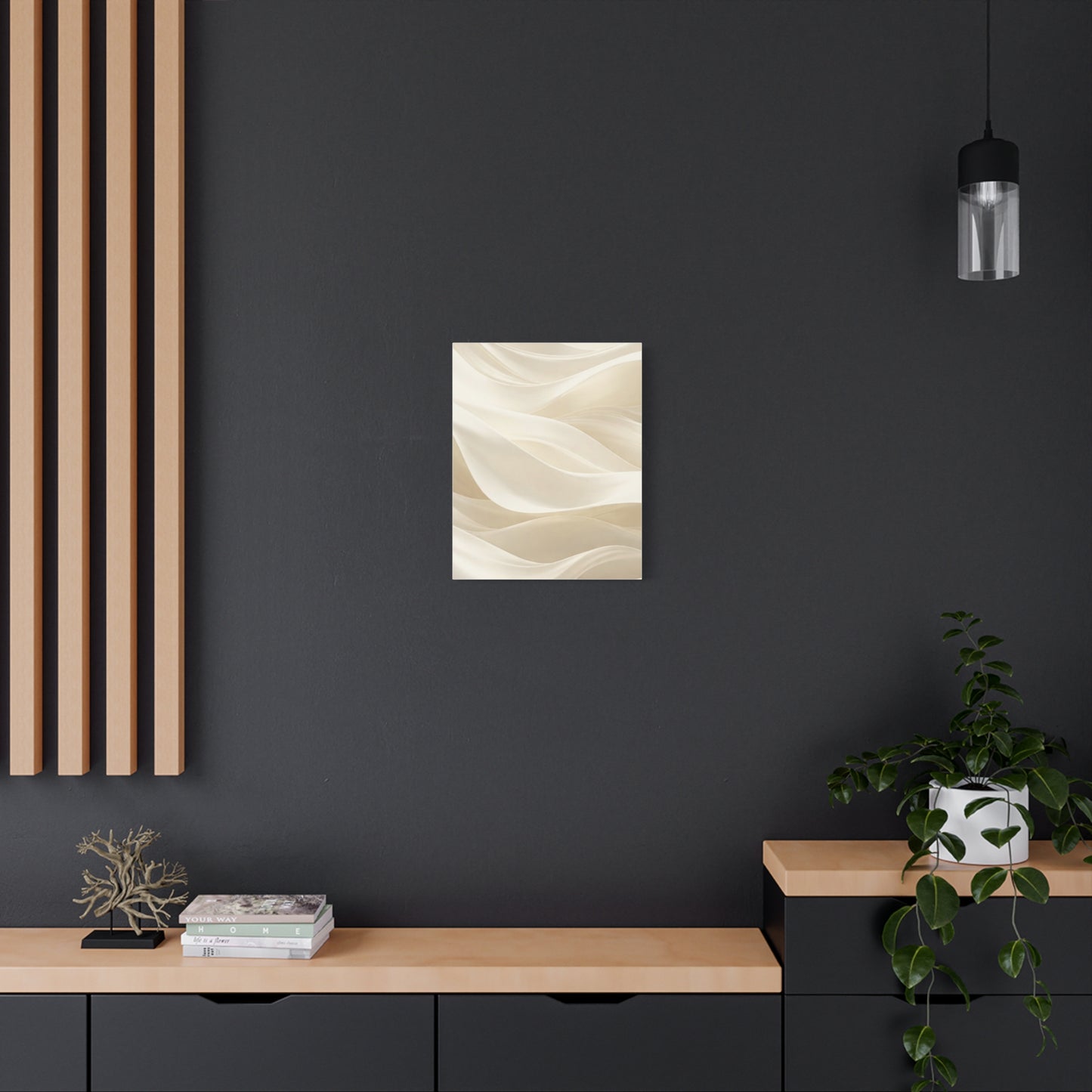 Neutral Abstract Wave Art Matte Canvas