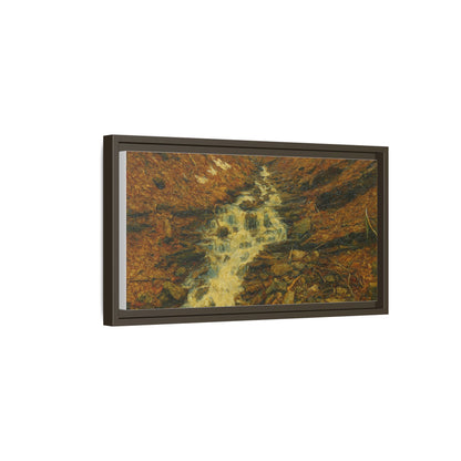 Serene Abstract Nature Canvas Art, Framed Wall Decor, Rustic Home Accent, Earthy Tone Artwork, Tranquil River Scene - TRV