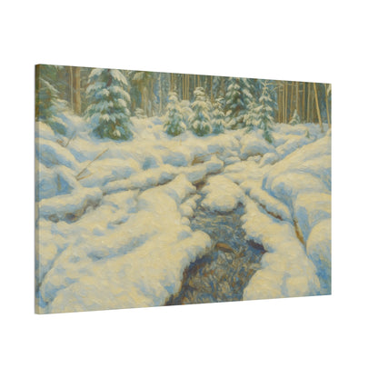 Winter Landscape Canvas Art, Nature Decor, Gallery Wall Art, Cozy Home Accent, Winter Wonderland Painting - TRV