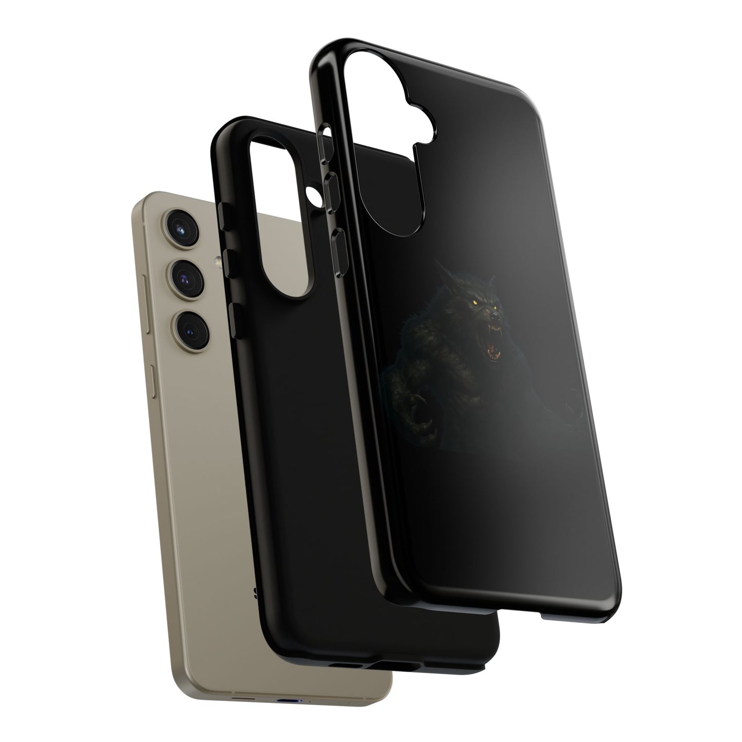 Werewolf Phone Case, Tough Cases, Black Panther Design, Gift for Animal Lovers, Phone Accessories, Fierce Phone Protection - TRV