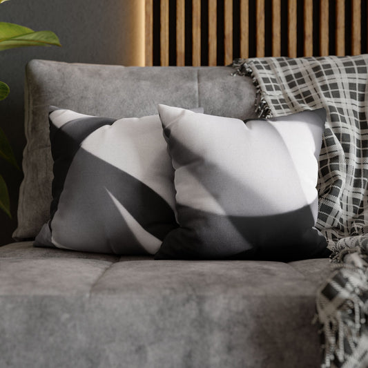 Square pillowcase featuring an abstract black and white photo design, perfect for modern home decor from Printify.
