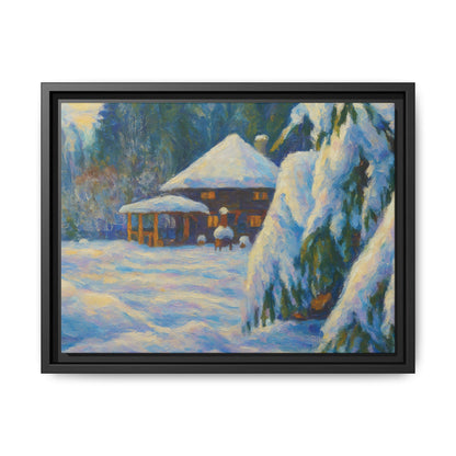Canvas Art, Winter Scene Home Decor, Seasonal Gift for Art Lovers, Holidays Wall Art, Framed Painting, Matte Print - TRV