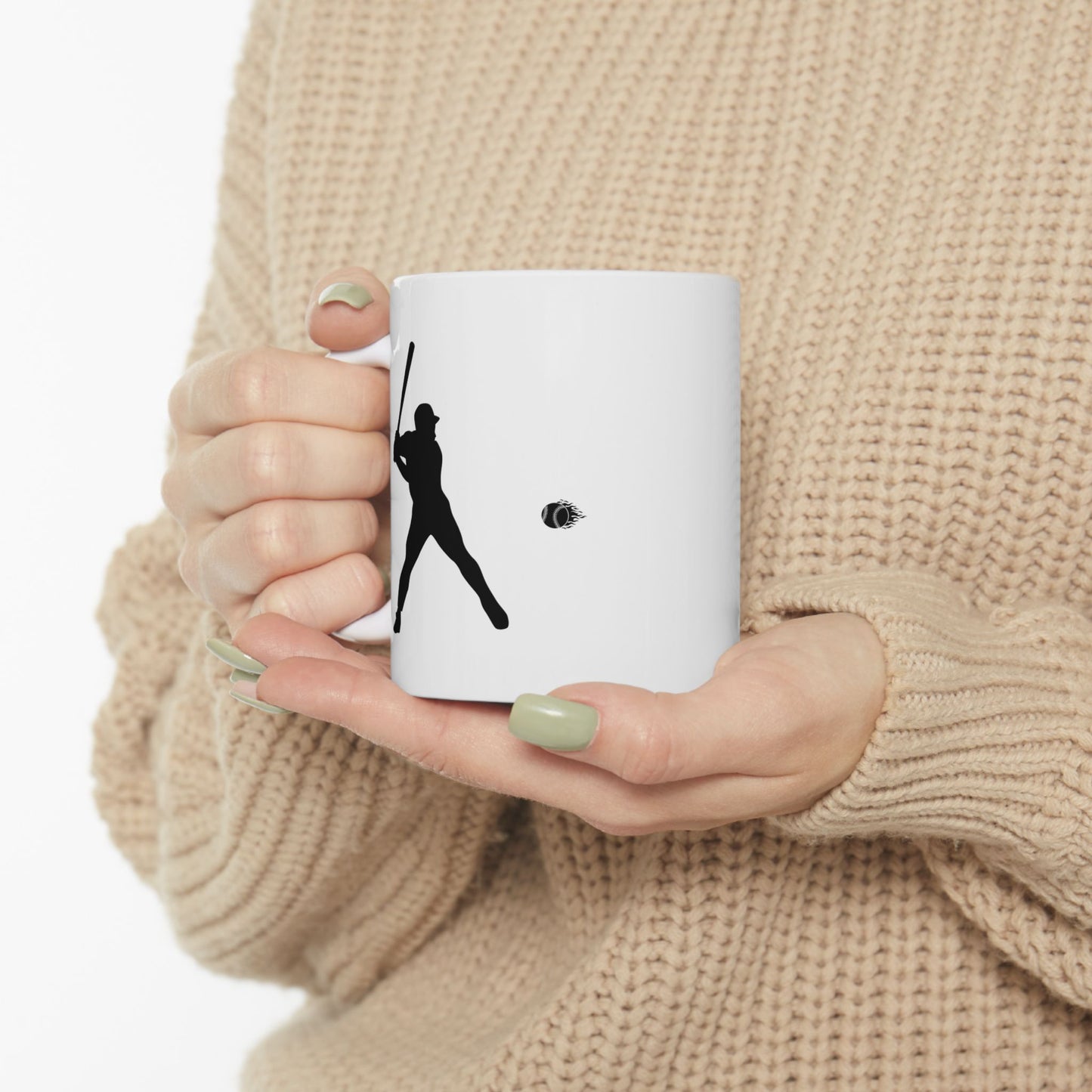 Baseball Ceramic Mug, Unique Gift for Art Lovers, Coffee Tea Cup, Home Decor, Minimalist Design, Ideal for Birthdays and Holidays