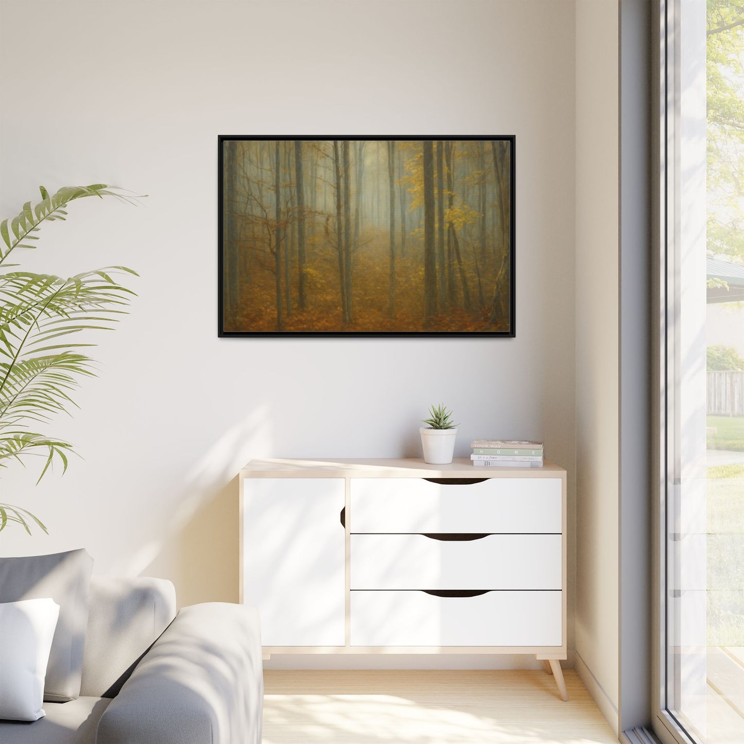Framed Matte Canvas Art | Serenity in the Forest | Nature Wall Decor, Home Gallery, Cozy Living Room, Gift for Nature Lovers - TRV
