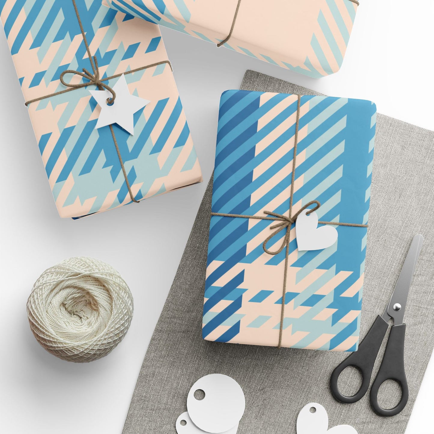 Blue Plaid Wrapping Paper Roll – Classic Plaid Gift Wrap for Birthdays & Holidays