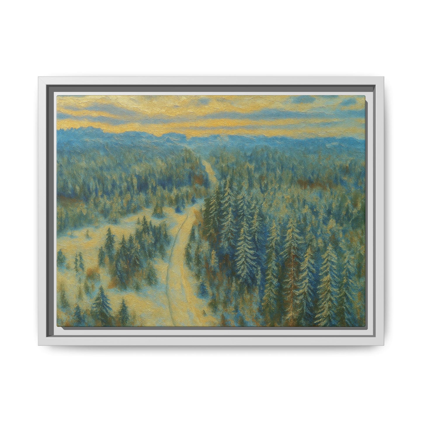 Framed Matte Canvas Art Print, Tranquil Forest Landscape, Home Decor for Nature Lovers, Wall Art for Living Room, Gift for Art Enthusiasts - TRV