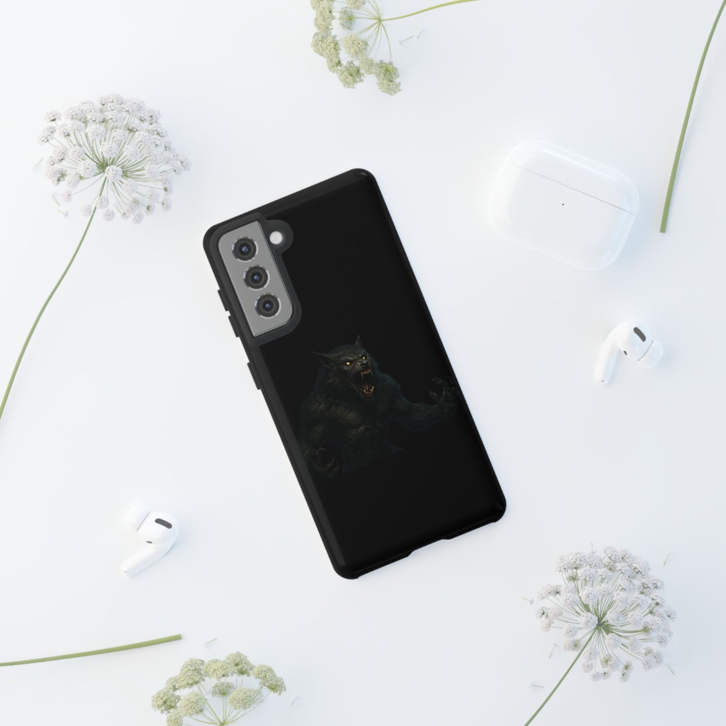 Werewolf Phone Case, Tough Cases, Black Panther Design, Gift for Animal Lovers, Phone Accessories, Fierce Phone Protection - TRV