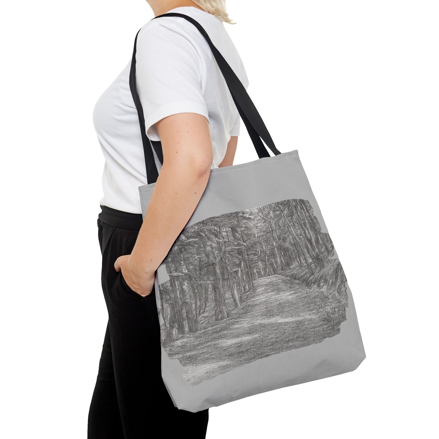 Scenic Path Tote Bag, Reversible Tote, Eco-Friendly Shopper, Outdoor Adventure Bag, Gift for Nature Lovers, Stylish Carryall - TRV