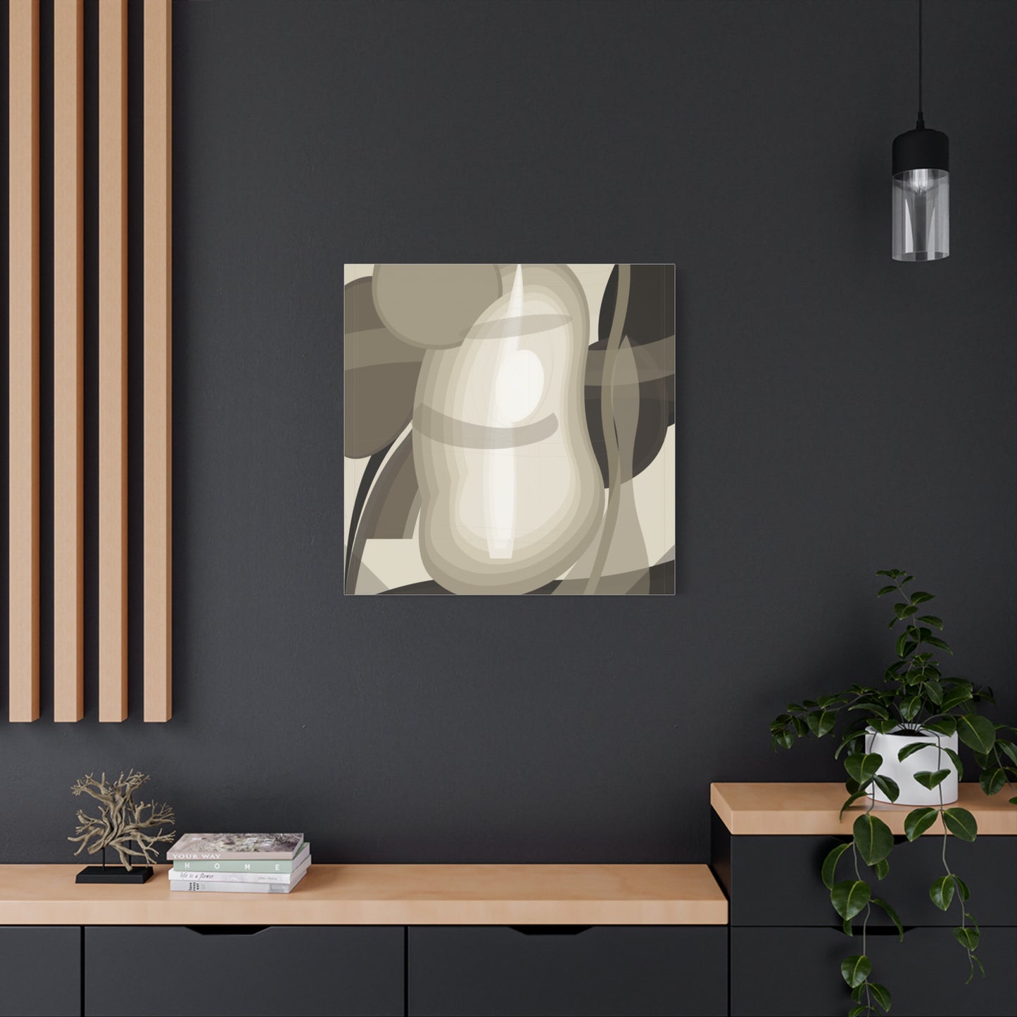 Abstract Neutral Pear Still Life Canvas