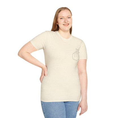 Trendy Unisex Softstyle T-Shirt with Love Hand Gesture Design