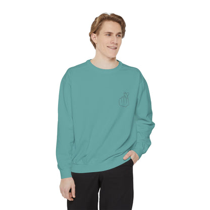 Minimalist Peace Hand Sweatshirt — Small Chest Line Art Crewneck