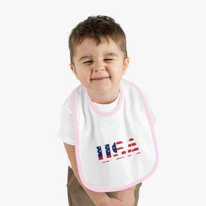USA Bib for Babies, Americana Baby Bib, Infant Dining Essential, Gift for New Parents, Baby Shower, Fourth of July - TRV
