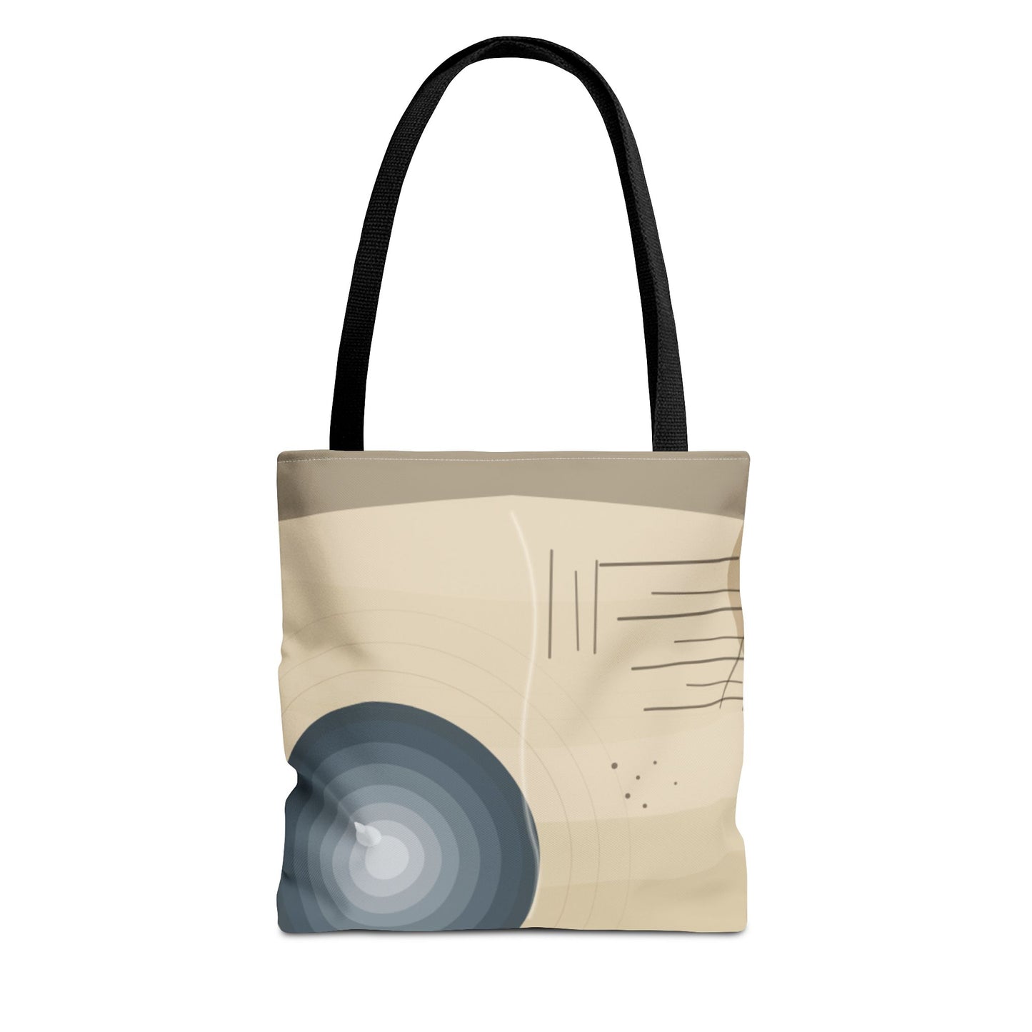Abstract Neutral Waves Tote Bag | Geometric Circle Pattern