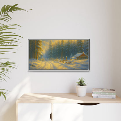 Wall Art Print, Winter Cabin Decor, Nature Scene, Holiday Gift, Cabin Vibes, Christmas Decoration, Matte Canvas, Framed - TRV