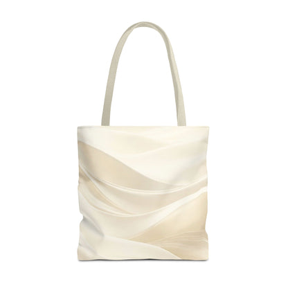 Cream Abstract Waves Tote Bag | Neutral Swirl Pattern