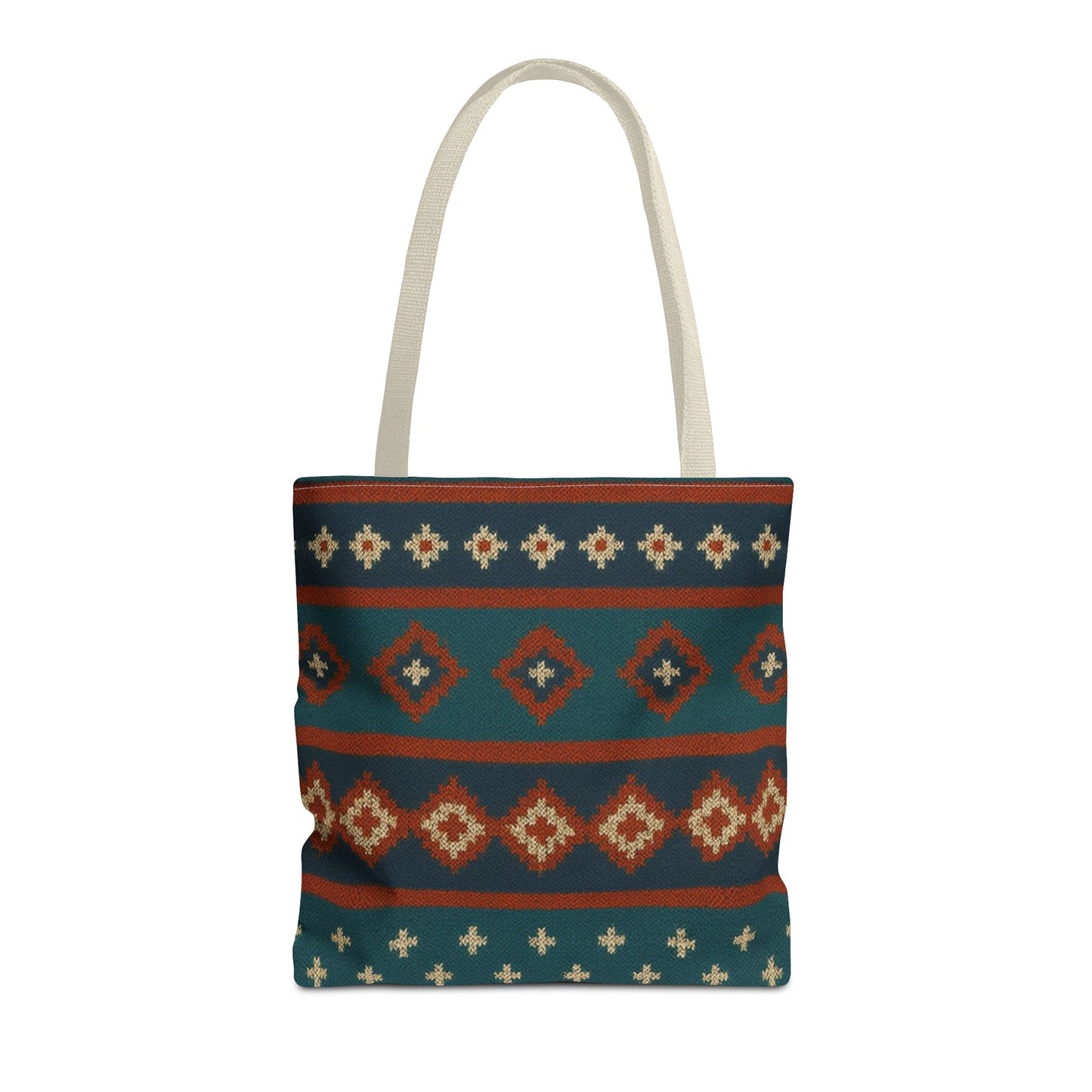 Southwestern Diamond Pattern Tote Bag | Aztec Tribal Geometric Print - TRV