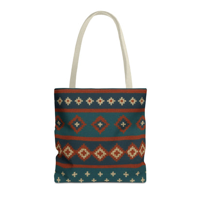 Southwestern Diamond Pattern Tote Bag | Aztec Tribal Geometric Print - TRV