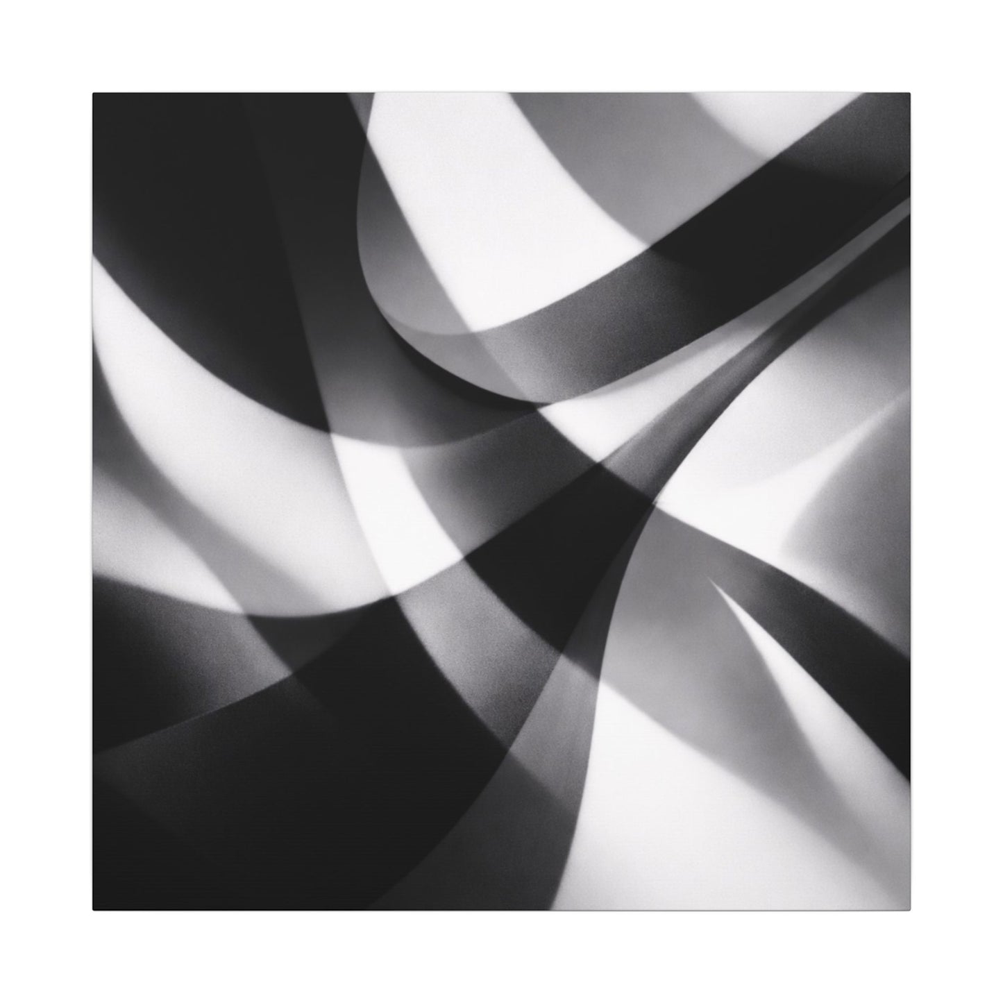 Abstract Black and White Swirl Matte Canvas