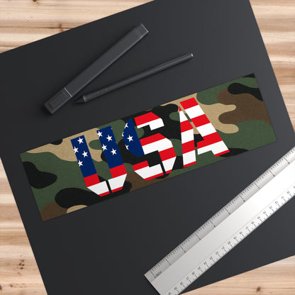 Patriotic USA Camo Bumper Stickers | Car Decor, Military Style, Outdoor Adventure, Independence Day, Gifts for Veterans - TRV