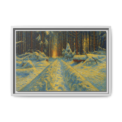 Canvas Art, Winter Landscape Wall Decor, Nature Lovers Gift, Seasonal Decor, Holiday Wall Art, Cozy Home Decoration, Framed Matte Canvas - TRV