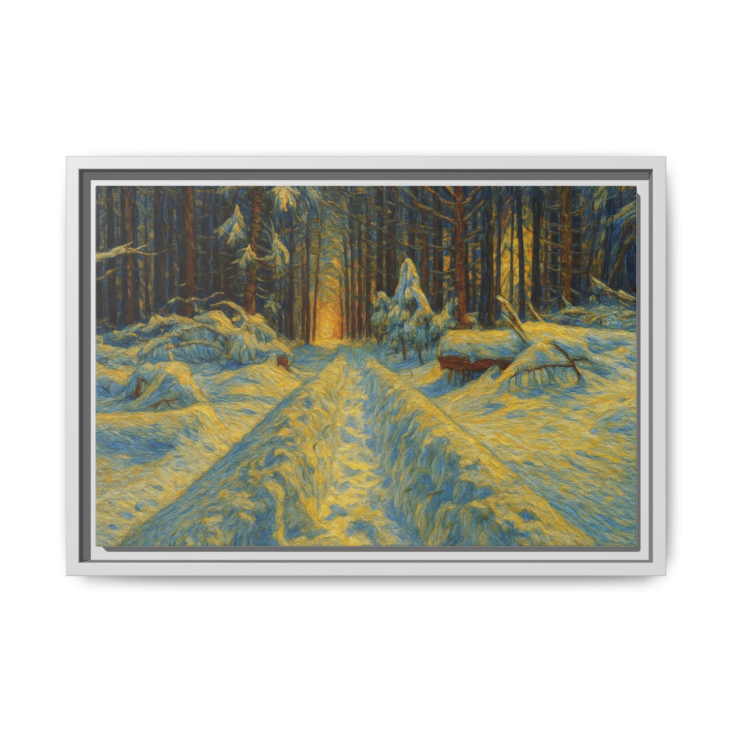 Canvas Art, Winter Landscape Wall Decor, Nature Lovers Gift, Seasonal Decor, Holiday Wall Art, Cozy Home Decoration, Framed Matte Canvas - TRV