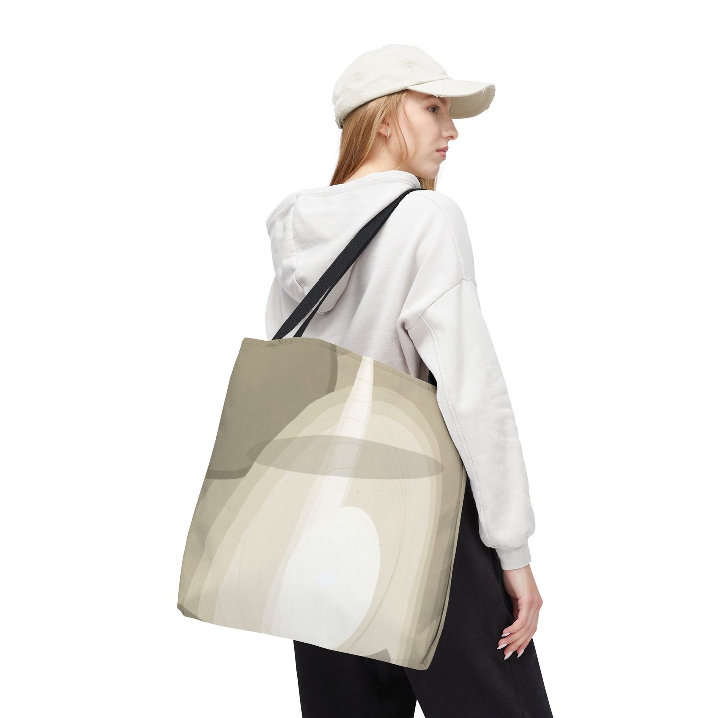 Neutral Abstract Light Beam Tote Bag | Minimalist Geometric Pattern