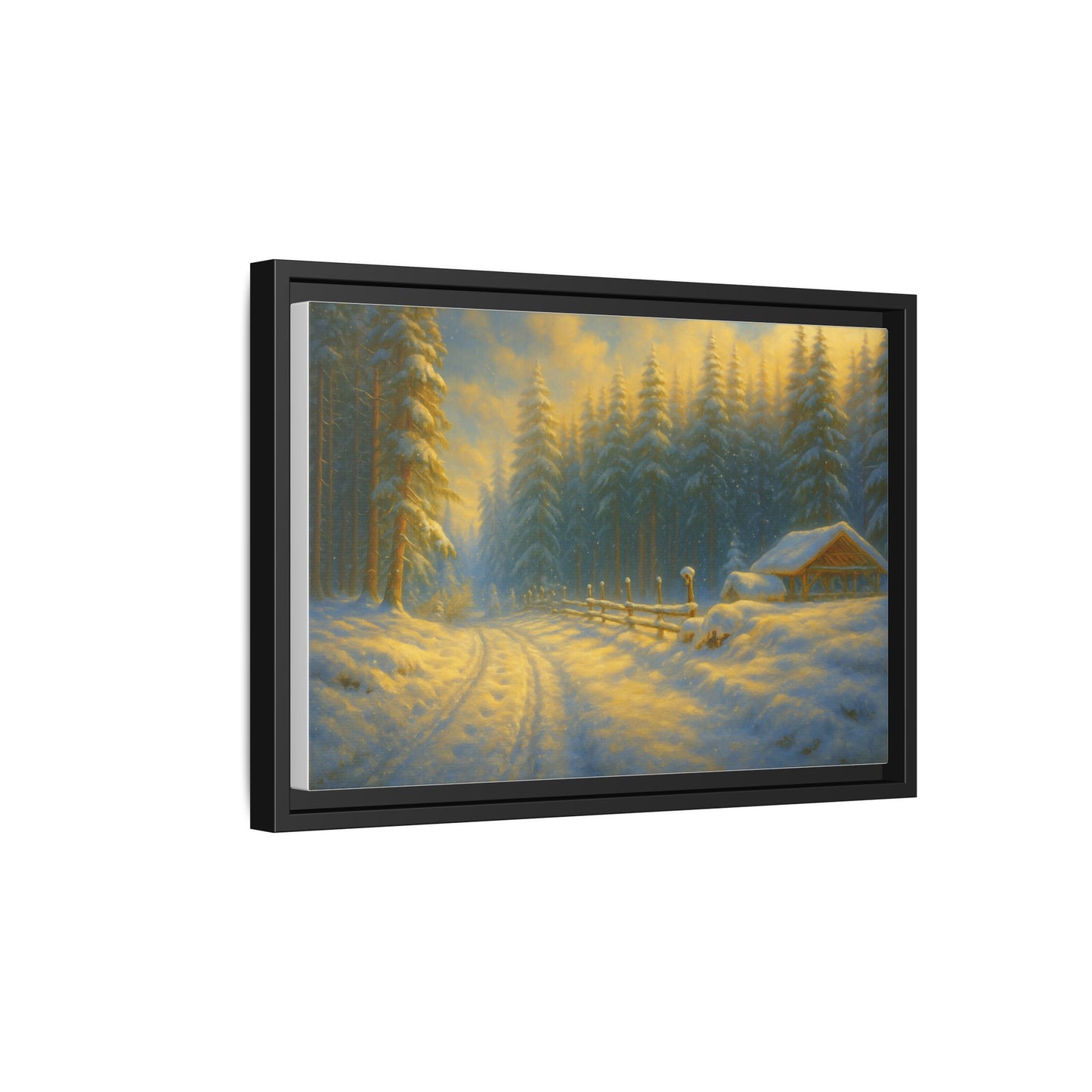 Wall Art Print, Winter Cabin Decor, Nature Scene, Holiday Gift, Cabin Vibes, Christmas Decoration, Matte Canvas, Framed - TRV