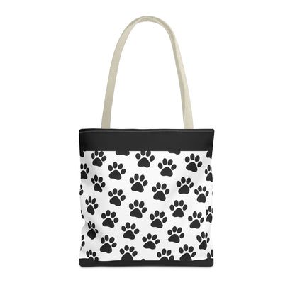 Paw Print Tote Bag, Dog Lover Gift, Shopping Tote, Eco-Friendly Bag, Pet Accessory, Animal Print Carryall - TRV