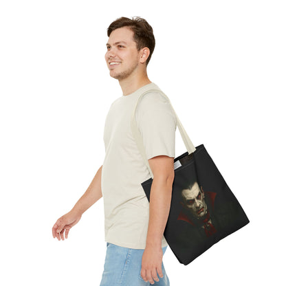 Vampire Haunted Tote Bag, Spooky Shopping Bag, Halloween Accessory, Gothic Style Handbag, Perfect for Halloween Parties, Unisex Tote - TRV
