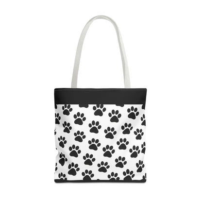 Paw Print Tote Bag, Dog Lover Gift, Shopping Tote, Eco-Friendly Bag, Pet Accessory, Animal Print Carryall - TRV