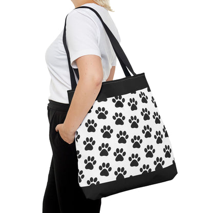 Paw Print Tote Bag, Dog Lover Gift, Shopping Tote, Eco-Friendly Bag, Pet Accessory, Animal Print Carryall - TRV