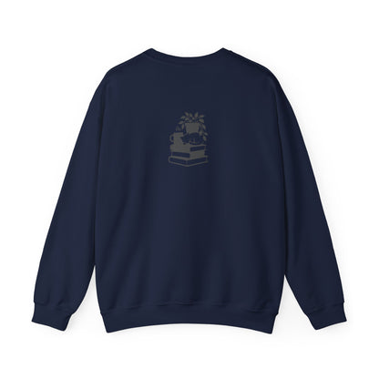 Stack of Books with Mug and Plant Sweatshirt | Cozy Reading Crewneck
