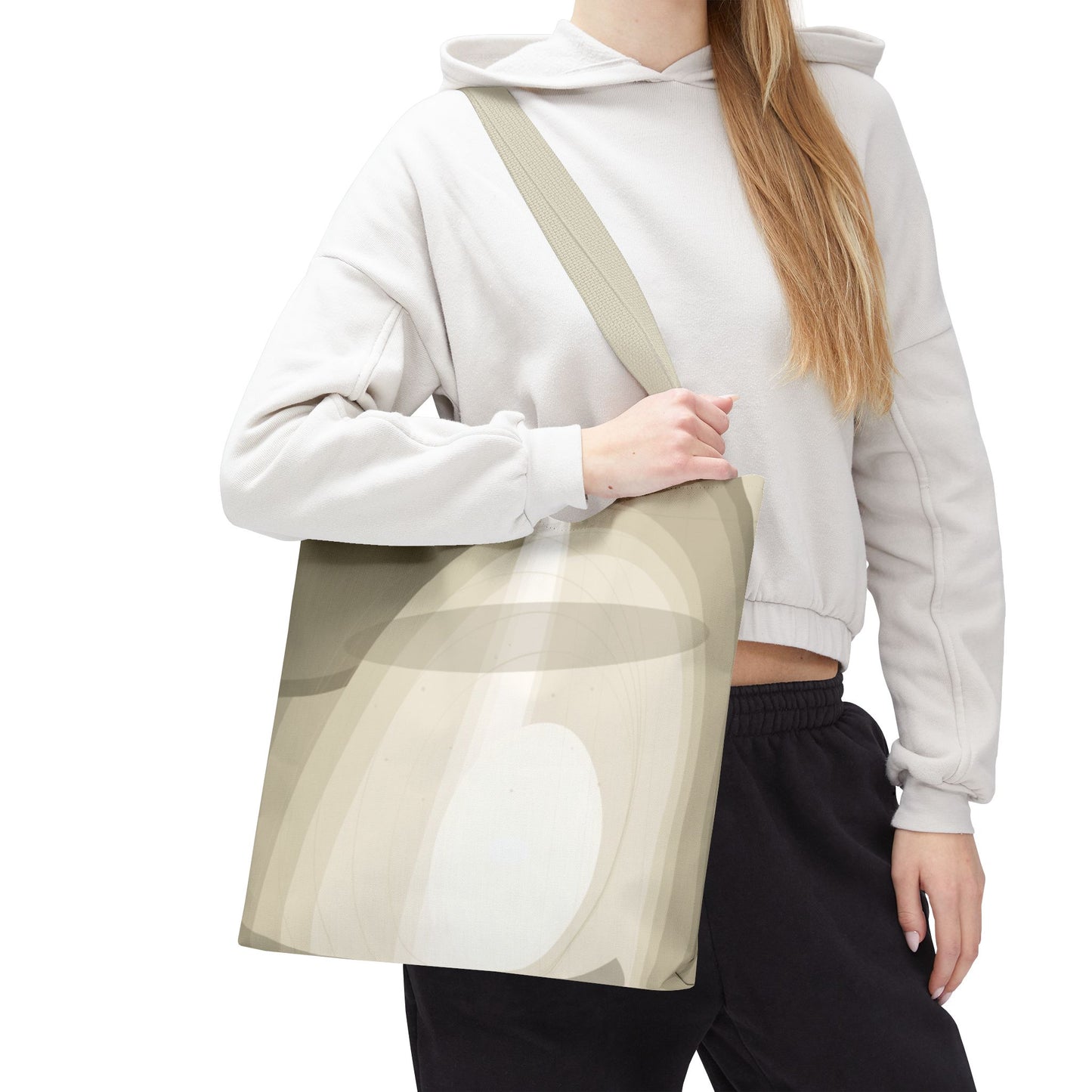 Neutral Abstract Light Beam Tote Bag | Minimalist Geometric Pattern