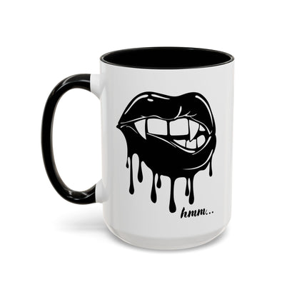 Dripping Lip Coffee Mug – "hmm..." Accent Ceramic Mug (11/15oz)