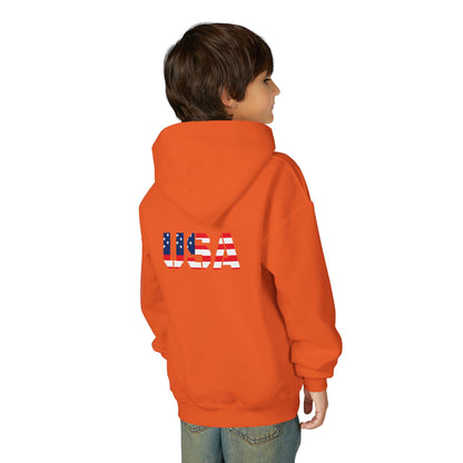 USA Flag Youth Hoodie, Youth Sweatshirt, Cool Hoodie for Kids, American Pride Apparel, Comfortable Boys and Girls Sweatshirt