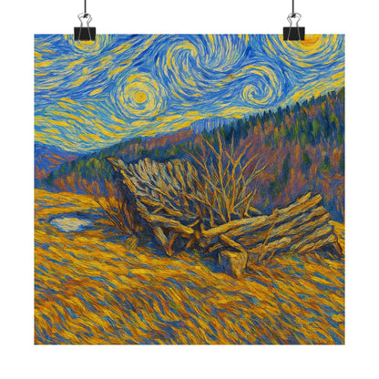 Matte Vertical Posters of Starry Night - Art Print for Home Decor, Wall Art, Gift for Art Lovers, Bacground for Celebrations - TRV