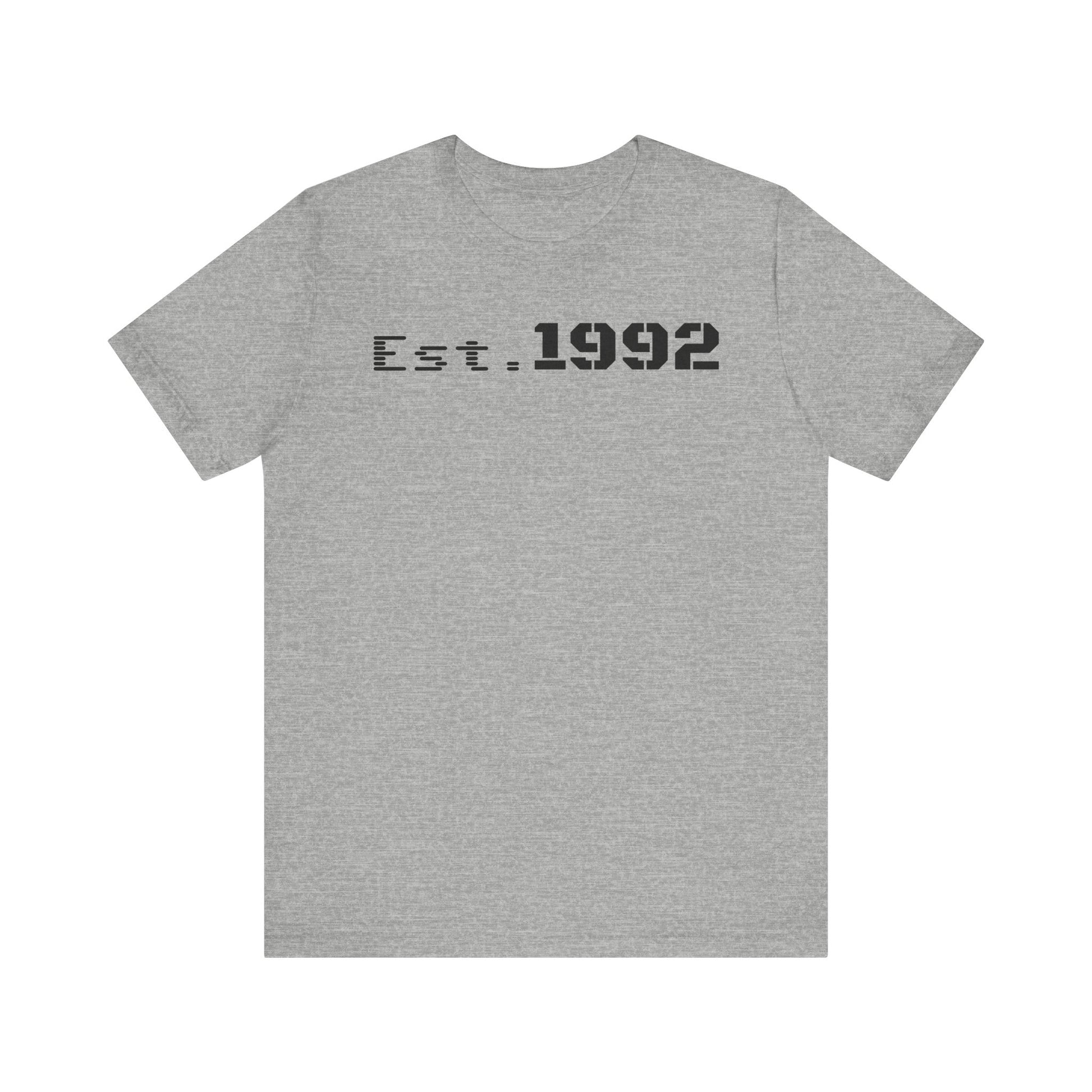 Est. 1992 Unisex Jersey Tee - Retro Birthday Gift, Casual Wear, Cool Vintage T-Shirt, Gift for Him, Gift for Her - TRV