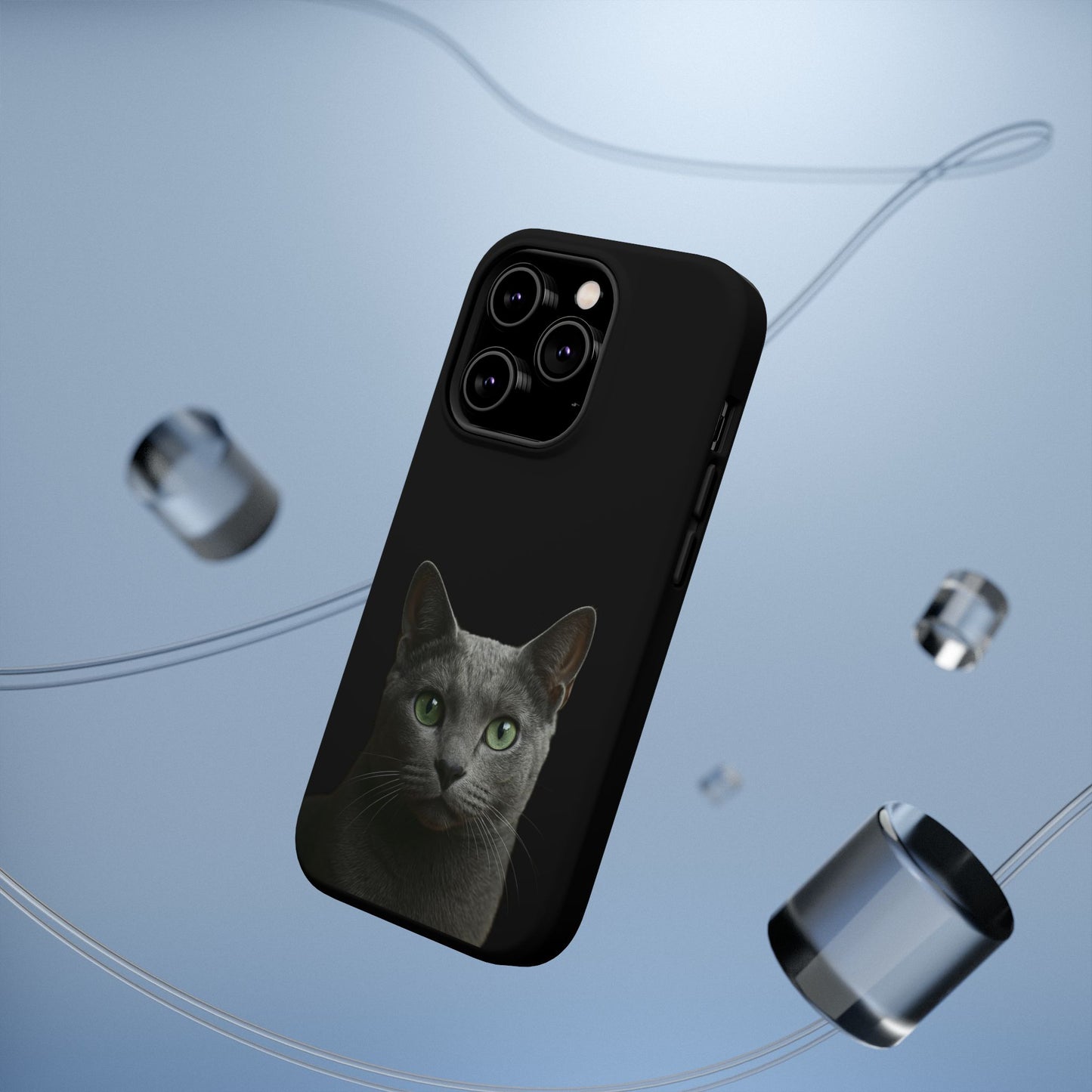 Russian Blue Cat Phone Case — Magnetic Impact-Resistant iPhone Cover