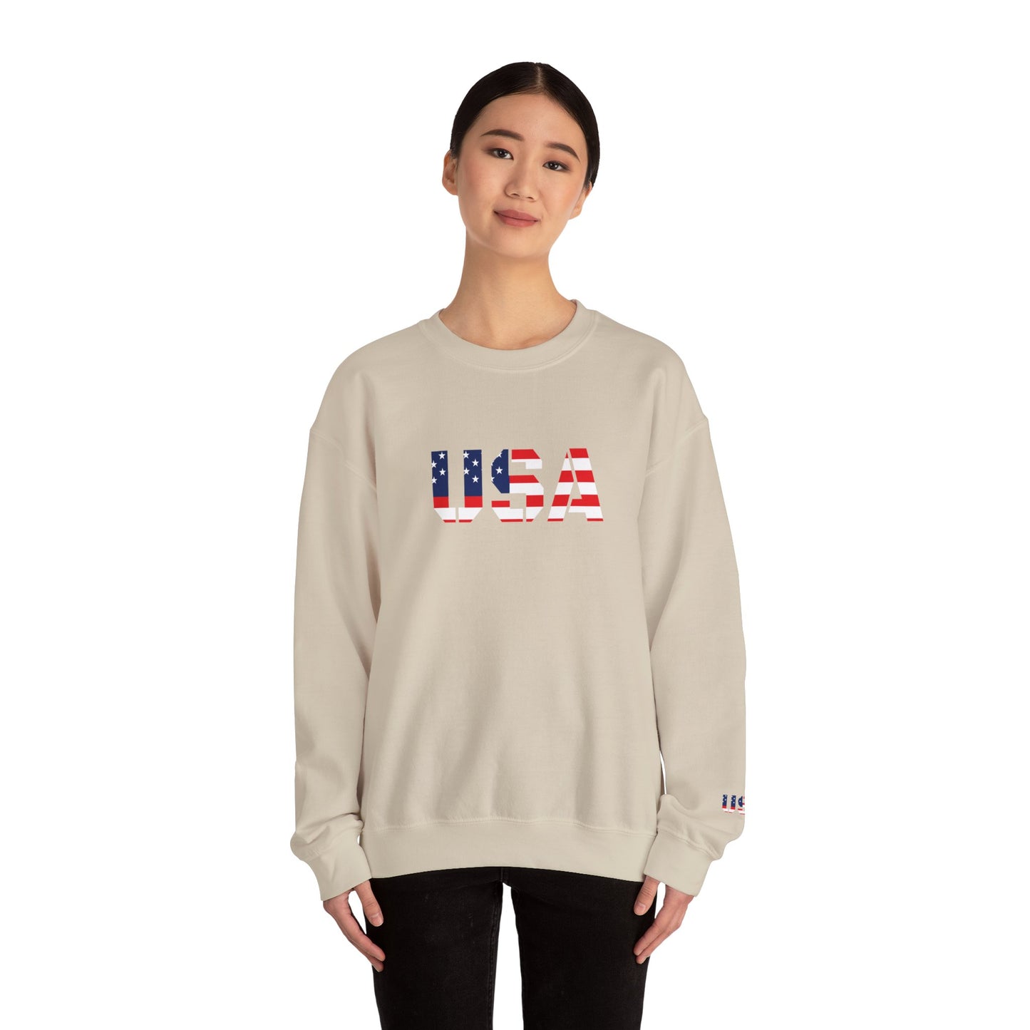 USA Flag Unisex Crewneck Sweatshirt, Cozy Apparel, Casual Wear, Independence Day Gift, Americana Style