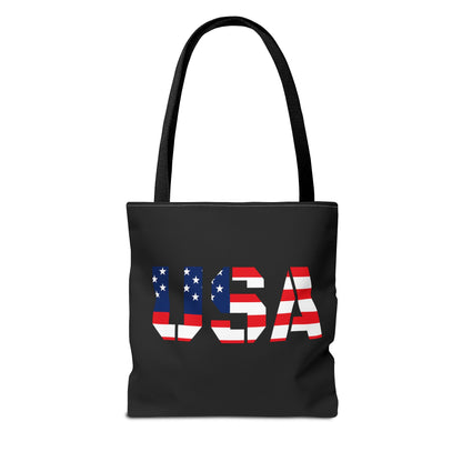 Patriotic USA Print Tote Bag, Reusable Shopping Bag, 4th of July Gift, Summer Carryall, American Flag Style - TRV