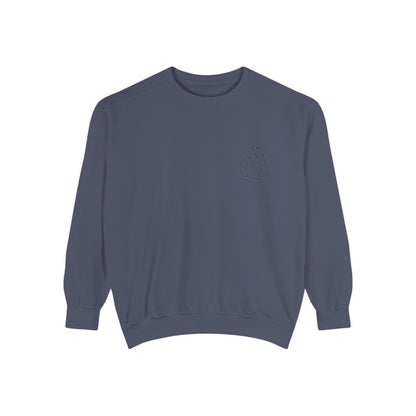 Minimalist Peace Hand Sweatshirt — Small Chest Line Art Crewneck