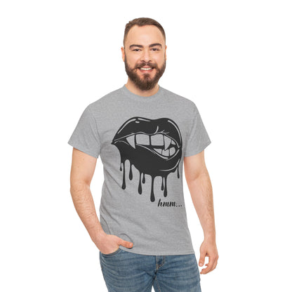 Edgy Graphic Tee - Dripping Lips Design - Unisex Heavy Cotton Tee