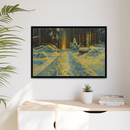 Canvas Art, Winter Landscape Wall Decor, Nature Lovers Gift, Seasonal Decor, Holiday Wall Art, Cozy Home Decoration, Framed Matte Canvas - TRV