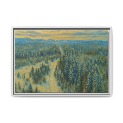 Framed Matte Canvas Art Print, Tranquil Forest Landscape, Home Decor for Nature Lovers, Wall Art for Living Room, Gift for Art Enthusiasts - TRV