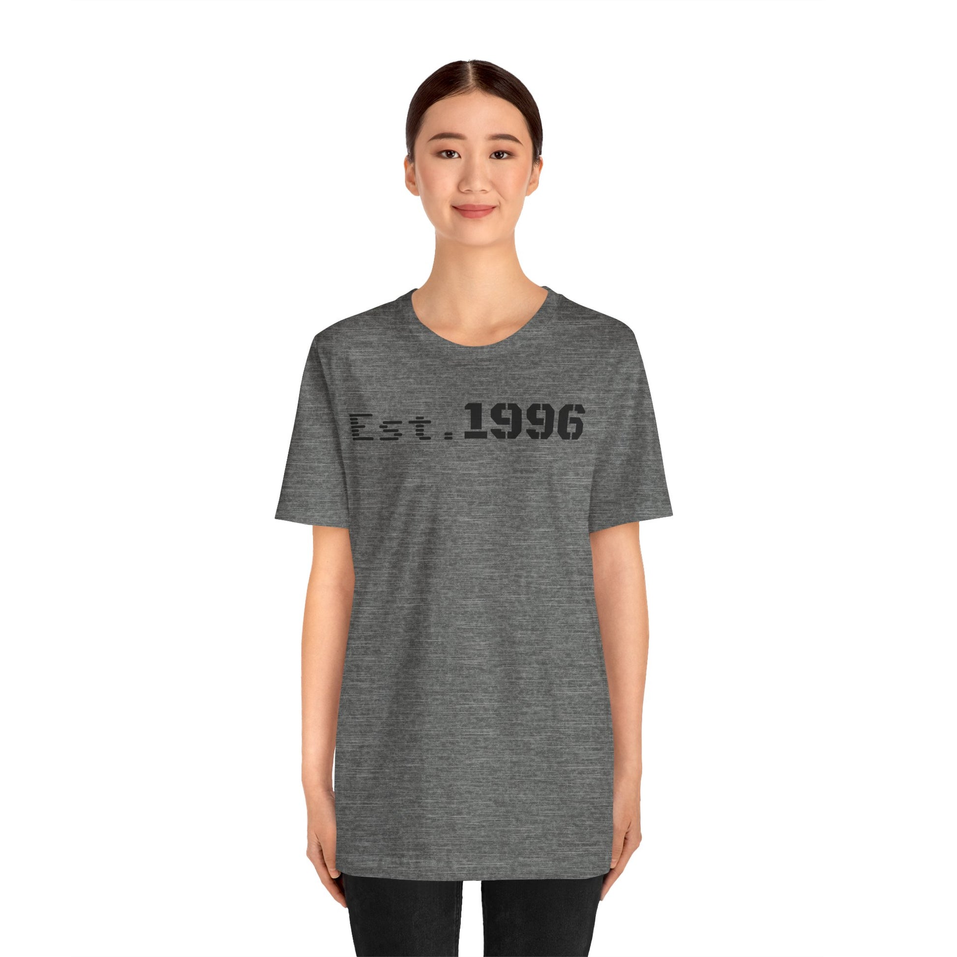 Unisex Jersey Tee - 'Est. 1996' Graphic Shirt, Birthday Gift, Casual Wear, Vintage Style, Retro Fashion, Gift for Him/Her - TRV