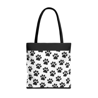 Paw Print Tote Bag, Dog Lover Gift, Shopping Tote, Eco-Friendly Bag, Pet Accessory, Animal Print Carryall - TRV